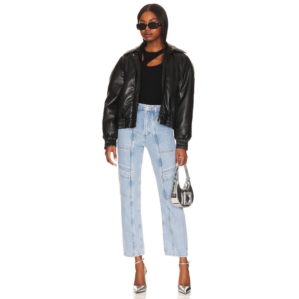 Women Agolde Cooper Cargo Jeans  23 Light Wash Blue Excellent High Rise Straight